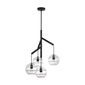 Sedona 4-Light LED Chandelier in Nightshade Black