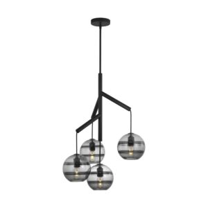 Sedona 4-Light LED Chandelier in Nightshade Black