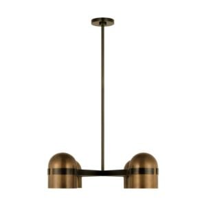 Octavia 4-Light LED Chandelier in Blackened Bronze with Bright Worn Brass