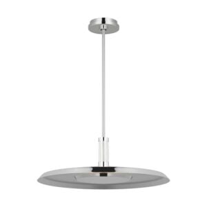 Saucer 1-Light LED Pendant in Polished Nickel