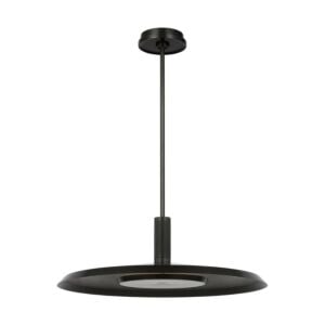 Saucer 1-Light LED Pendant in Dark Bronze