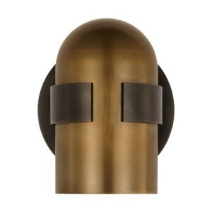 Octavia 1-Light LED Wall Sconce in Blackened Bronze with Bright Worn Brass