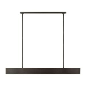 Pench 1-Light LED Linear Chandelier in Dark Bronze