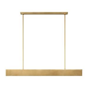 Pench 1-Light LED Linear Chandelier in Natural Brass