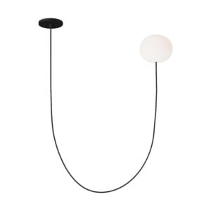 Helium 1-Light LED Chandelier in Matte Black