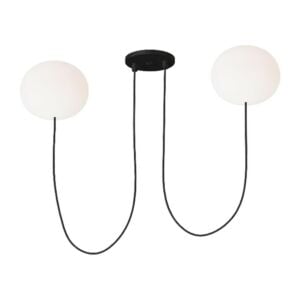 Helium 2-Light LED Chandelier in Matte Black