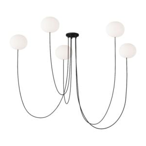 Helium 5-Light LED Chandelier in Matte Black