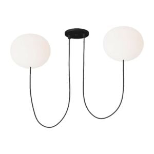 Helium 2-Light LED Chandelier in Matte Black