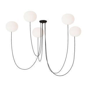 Helium 5-Light LED Chandelier in Matte Black