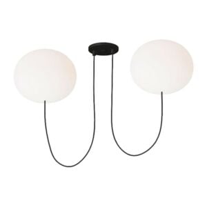 Helium 2-Light LED Chandelier in Matte Black