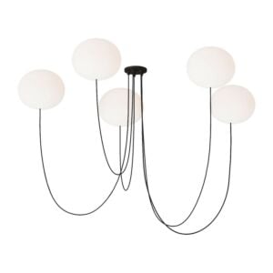 Helium 5-Light LED Chandelier in Matte Black