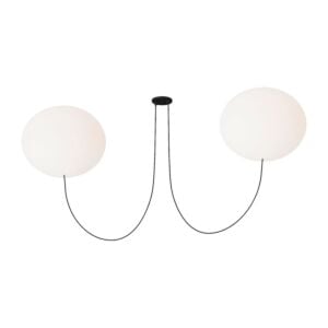 Helium 2-Light LED Chandelier in Matte Black