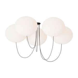 Helium 5-Light LED Chandelier in Matte Black