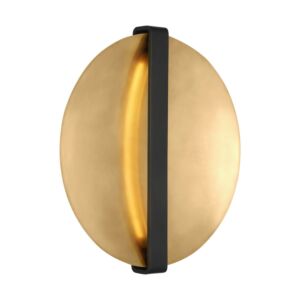 Cymbal 1-Light LED Wall Sconce in Dark Bronze with Natural Brass