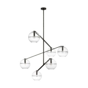 Lowing 6-Light LED Chandelier in Blackened Forged