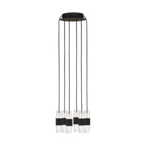 Lassell 6-Light LED Chandelier in Nightshade Black