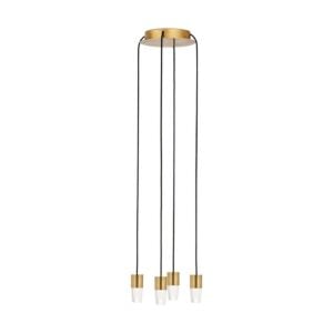 Lassell 4-Light LED Chandelier in Natural Brass