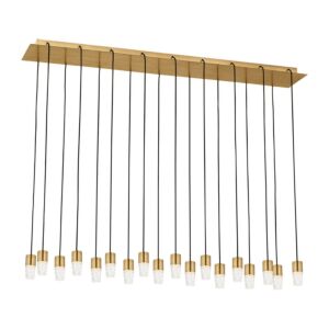 Lassell 18-Light LED Chandelier in Natural Brass