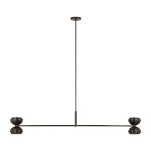 Shanti 2-Light LED Linear Chandelier in Dark Bronze