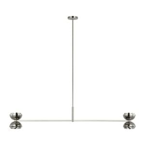 Shanti 2-Light LED Linear Chandelier in Polished Nickel