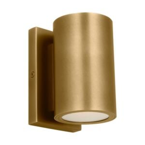 Pressa 2-Light LED Outdoor Wall Mount in Natural Brass