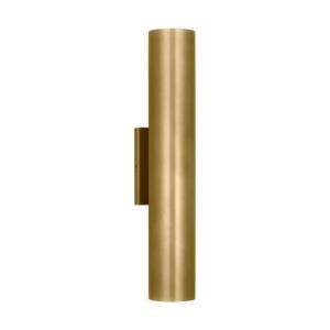 Pressa 2-Light LED Outdoor Wall Mount in Natural Brass