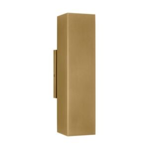 Pressa 2-Light LED Outdoor Wall Mount in Natural Brass