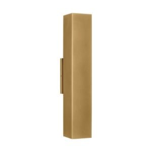 Pressa 2-Light LED Outdoor Wall Mount in Natural Brass