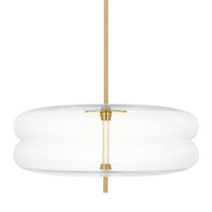 Shakkei 1-Light LED Pendant in Natural Brass