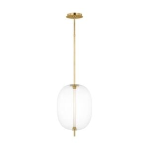 Heian 1-Light LED Pendant in Natural Brass