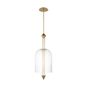 Cathedral 1-Light LED Pendant in Natural Brass