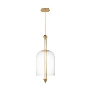 Cathedral 1-Light LED Pendant in Natural Brass