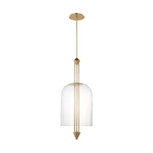 Cathedral 1-Light LED Pendant in Natural Brass