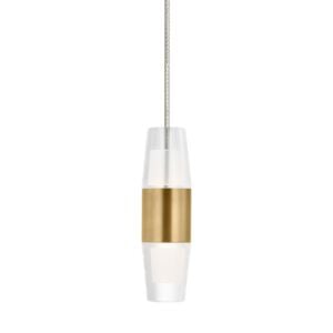 Lassell 1-Light LED Pendant in Natural Brass