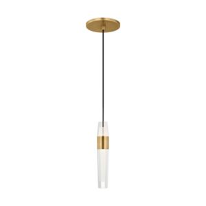 Lassell 1-Light LED Pendant in Natural Brass