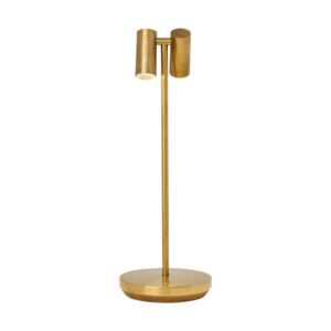 Doppia 1-Light LED Table Lamp in Natural Brass