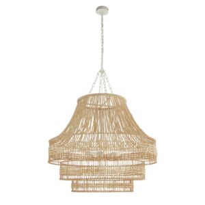 Tulane 8-Light Chandelier in Natural with Natural/White