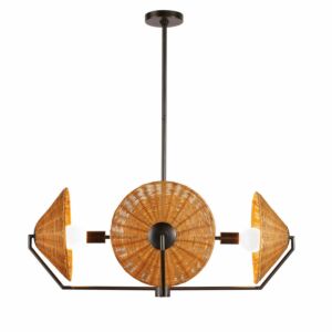 Coleman 4-Light Chandelier in Natural with English Bronze