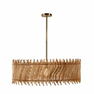 Cabrera 1-Light Pendant in Natural with Antique Brass