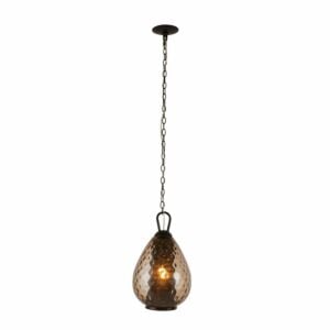 Eureka 1-Light Pendant in Smoke with Bronze