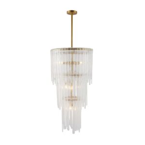 Raine 7-Light Chandelier in Clear Seedy with Antique Brass