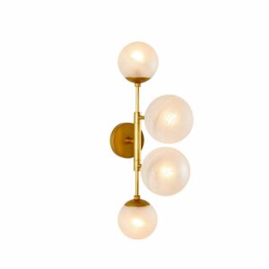 Christelle 4-Light Wall Sconce in Matte Swirl with Antique Brass