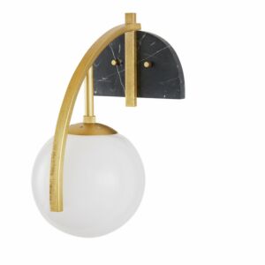 Dipper 1-Light Wall Sconce in Opal with Antique Brass/Black