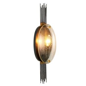 Ernest 1-Light Wall Sconce in Clear with Natural/Antique Brass