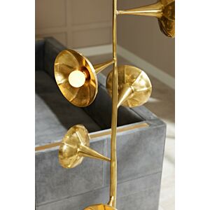 Coltrane 5-Light Floor Lamp in Antique Brass