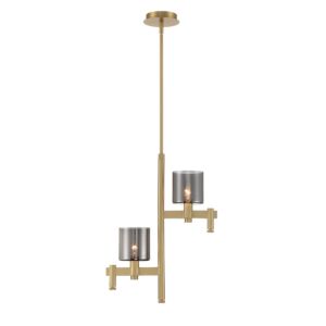 Decato 2-Light Pendant in Brushed Gold