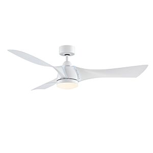 Klear 1-Light 56" Outdoor Ceiling Fan in Matte White