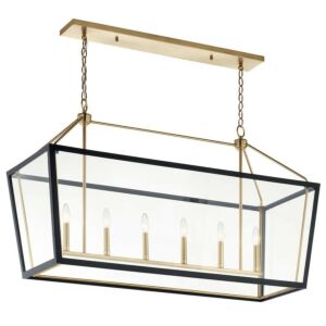 Delvin 6-Light Linear Chandelier in Champagne Bronze