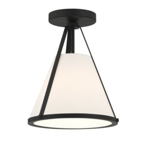 Fulton 1-Light Semi-Flush Mount in Black