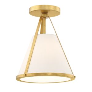 Fulton 1-Light Semi-Flush Mount in Antique Gold